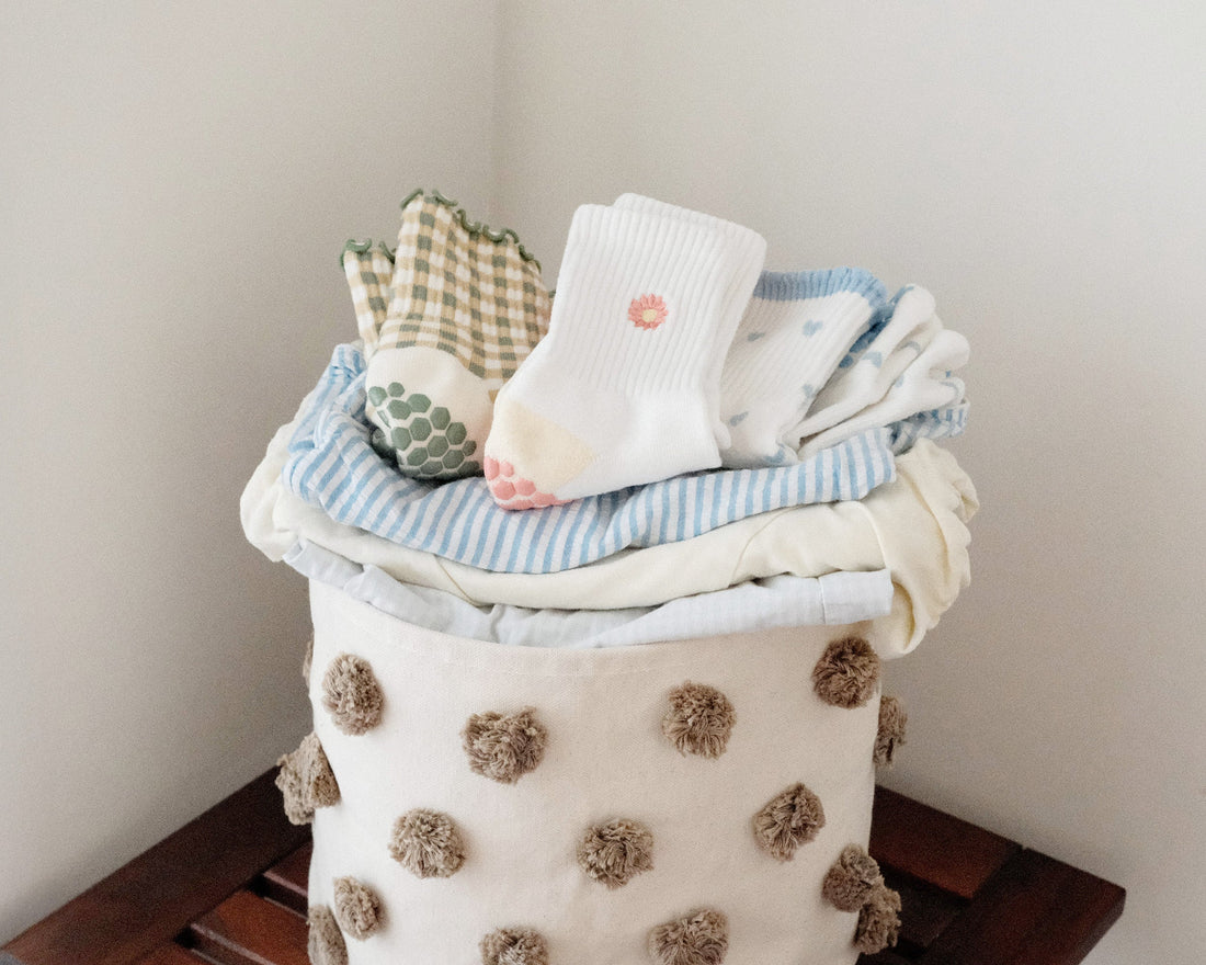 Grip Socks in Laundry Basket